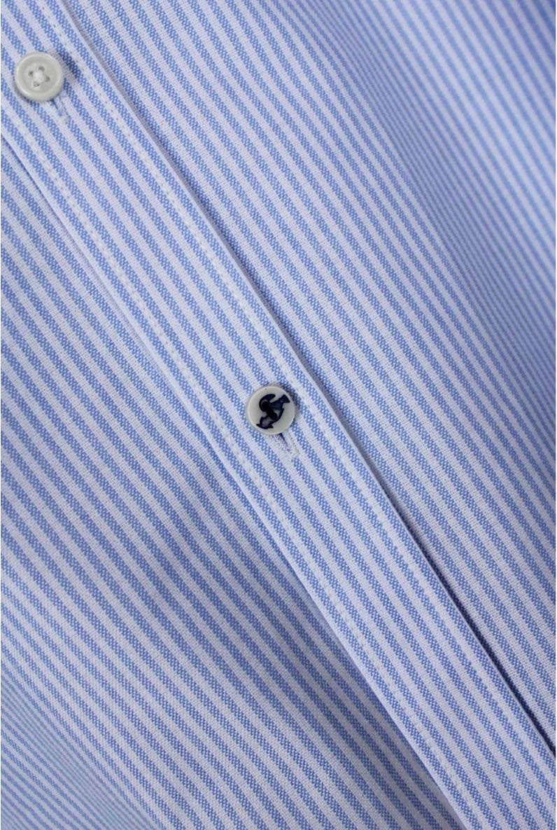 CAMISA OXFORD RAYAS CELESTE PATADEGAYO