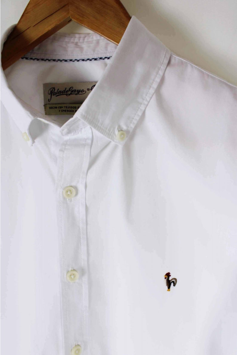 CAMISA OXFORD EFECTO LAVADO BLANCO PATADEGAYO