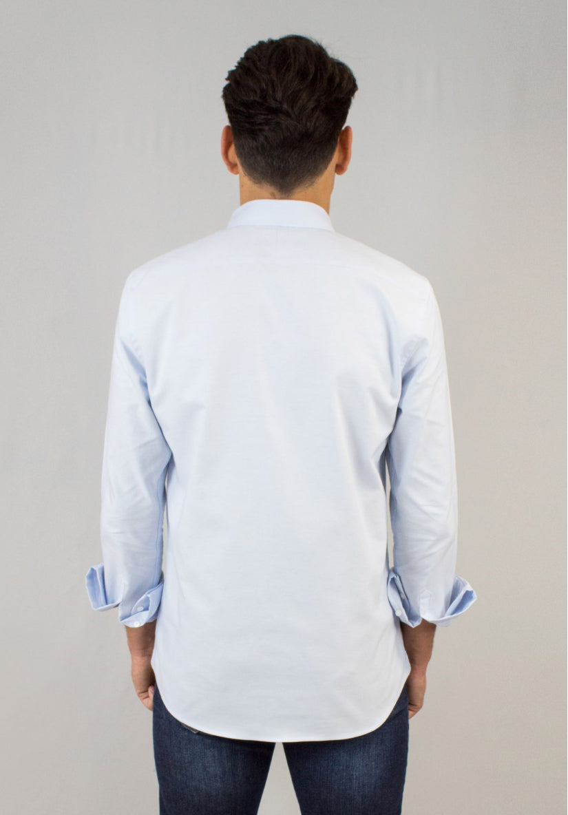 CAMISA OXFORD EFECTO LAVADO CELESTE PATADEGAYO