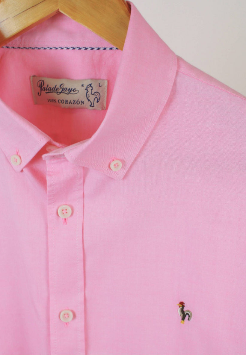 CAMISA OXFORD EFECTO LAVADO ROSA PATADEGAYO