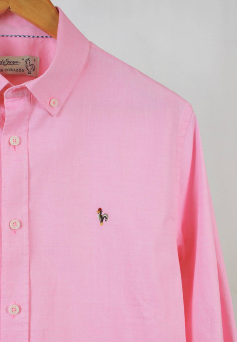 CAMISA OXFORD EFECTO LAVADO ROSA PATADEGAYO