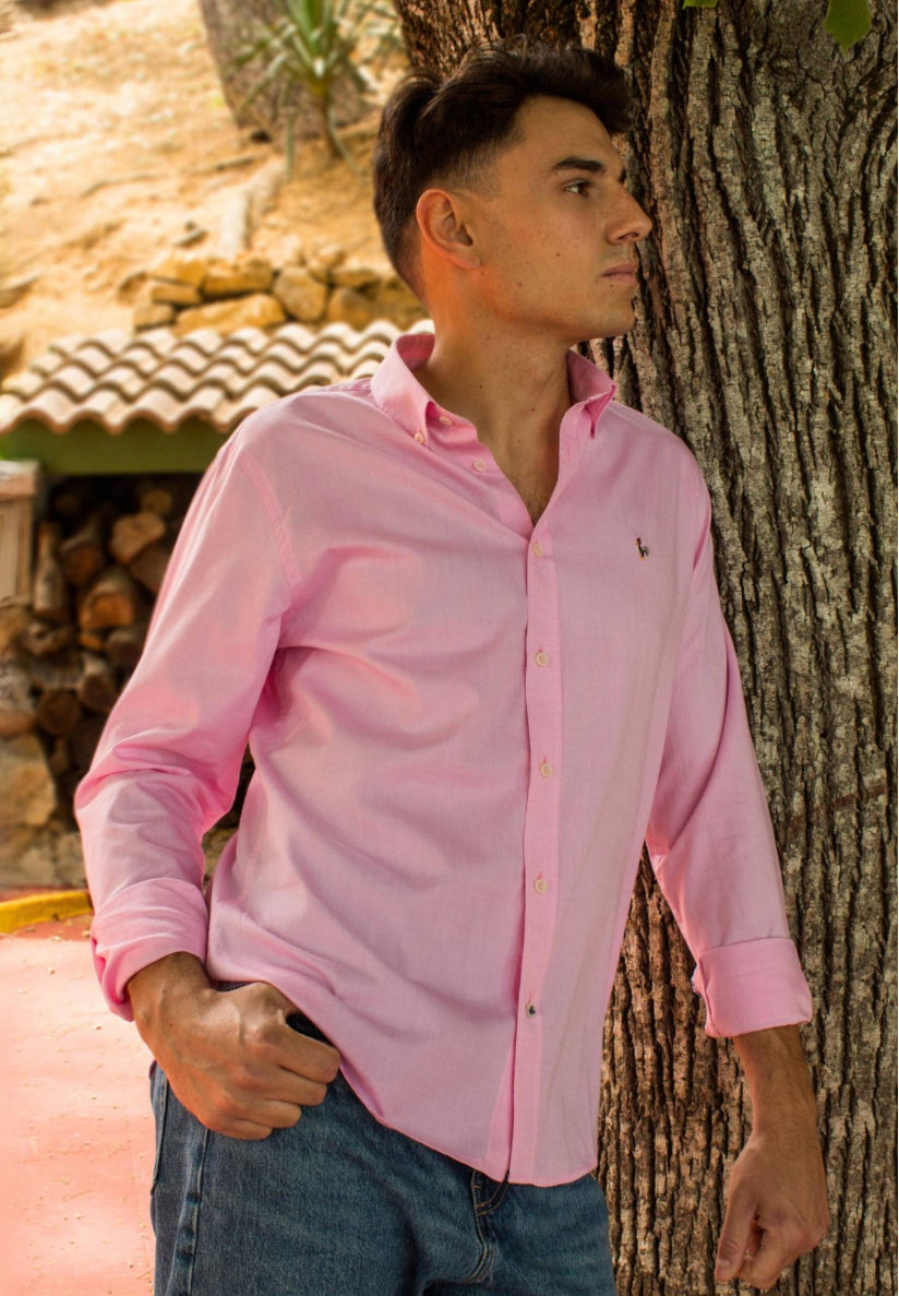 CAMISA OXFORD EFECTO LAVADO ROSA PATADEGAYO
