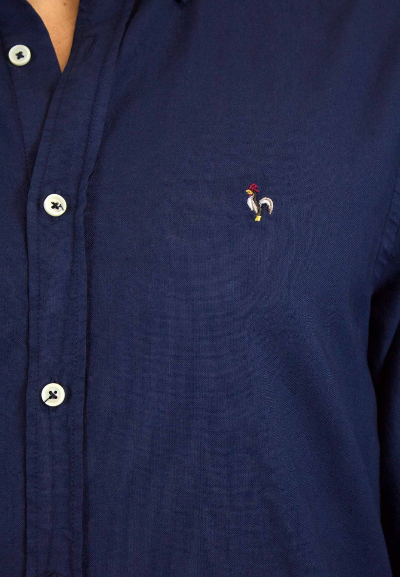 CAMISA OXFORD EFECTO LAVADO AZUL MARINO PATADEGAYO