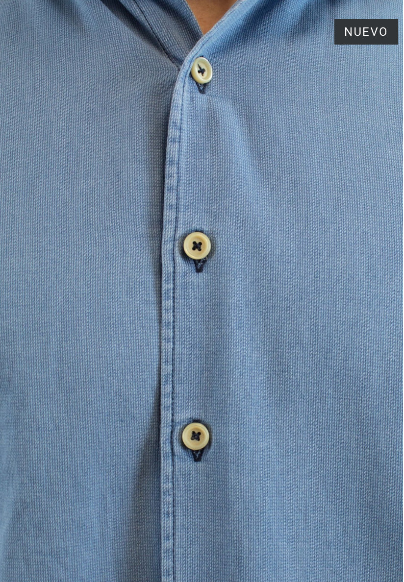 CAMISA DENIM ESTRUCTURA BLEACHED PATADEGAYO