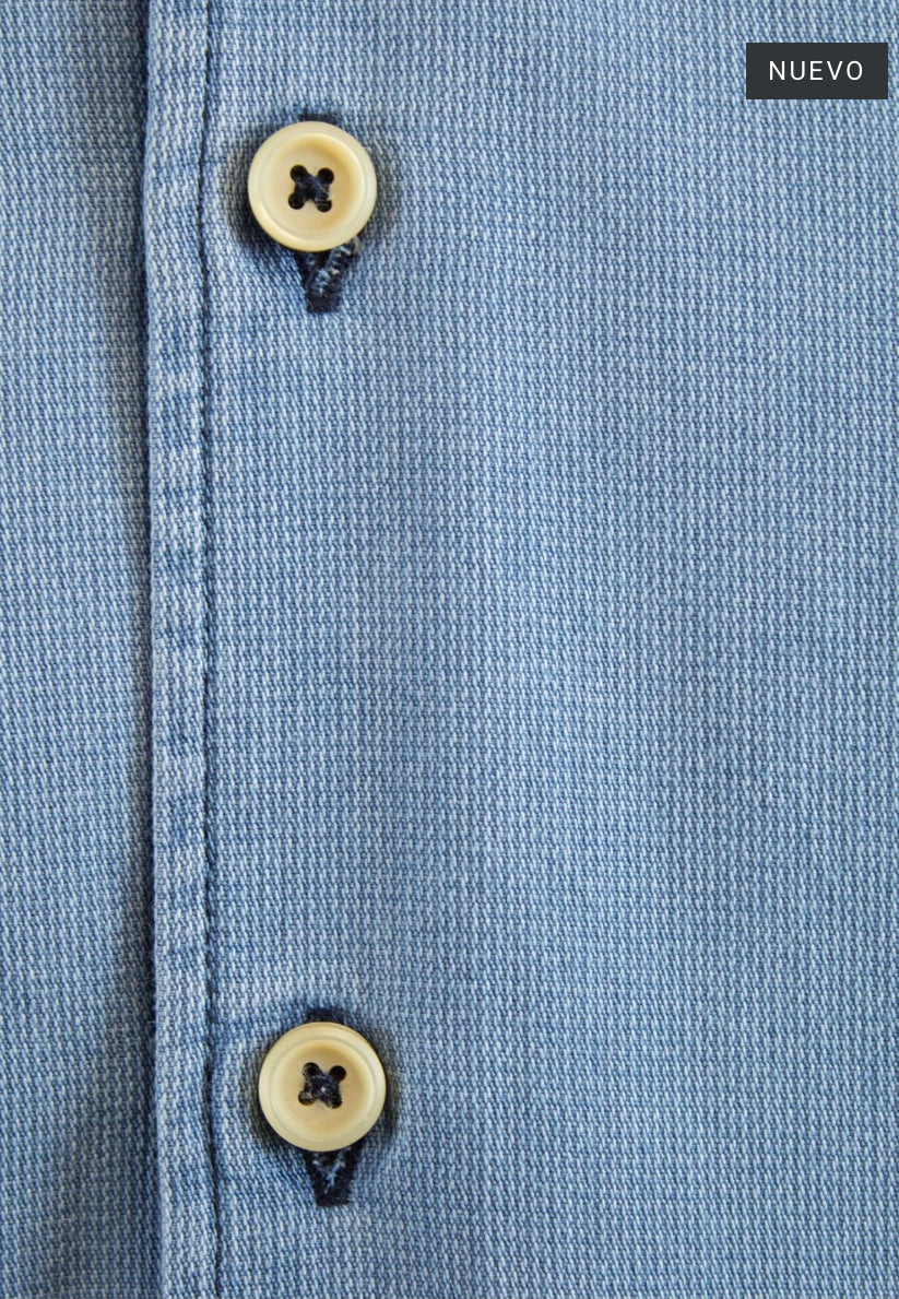 CAMISA DENIM ESTRUCTURA BLEACHED PATADEGAYO