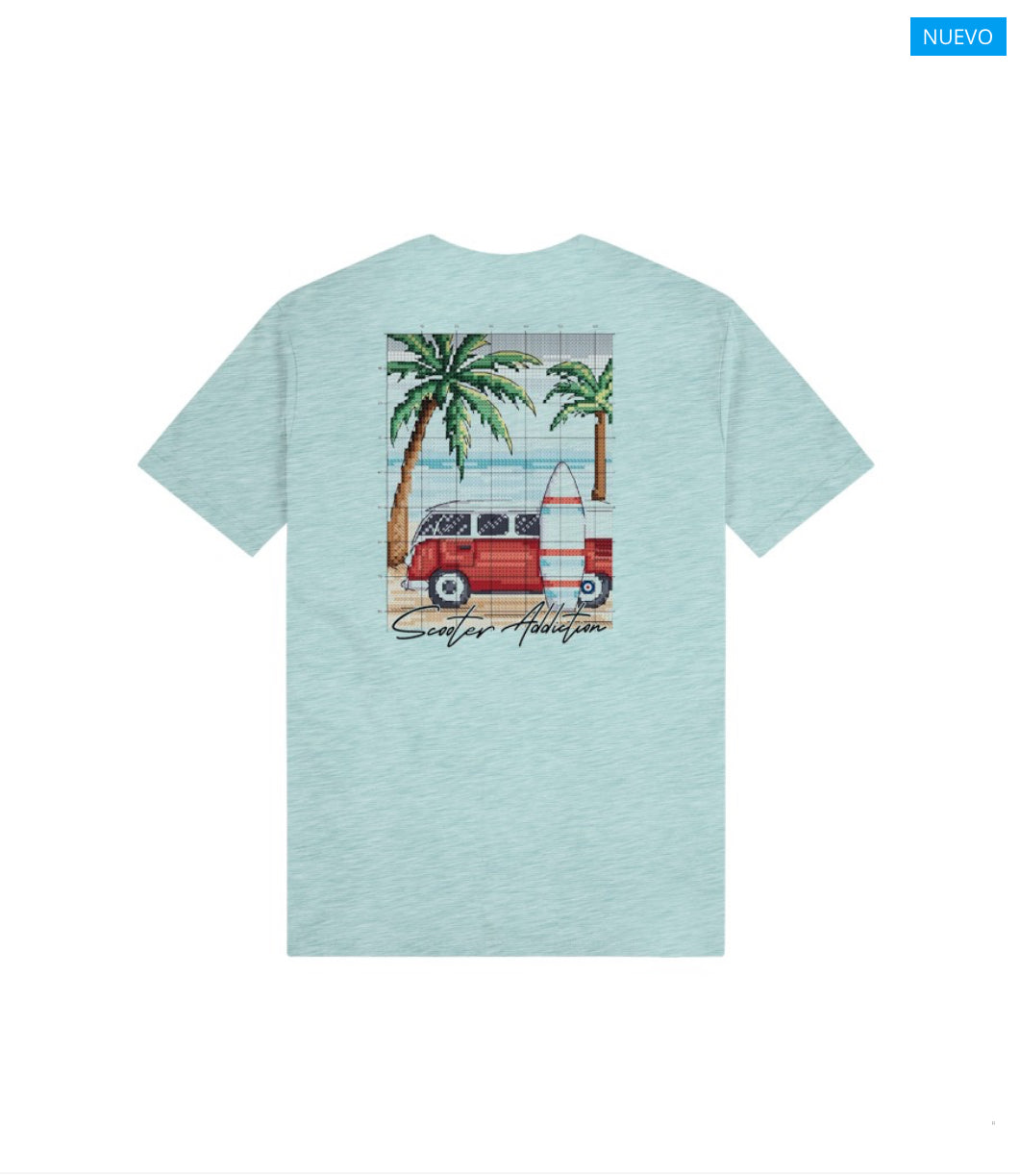 CAMISETA ORGÁNICA PETIT BEACH TURQUESA SCOOTER