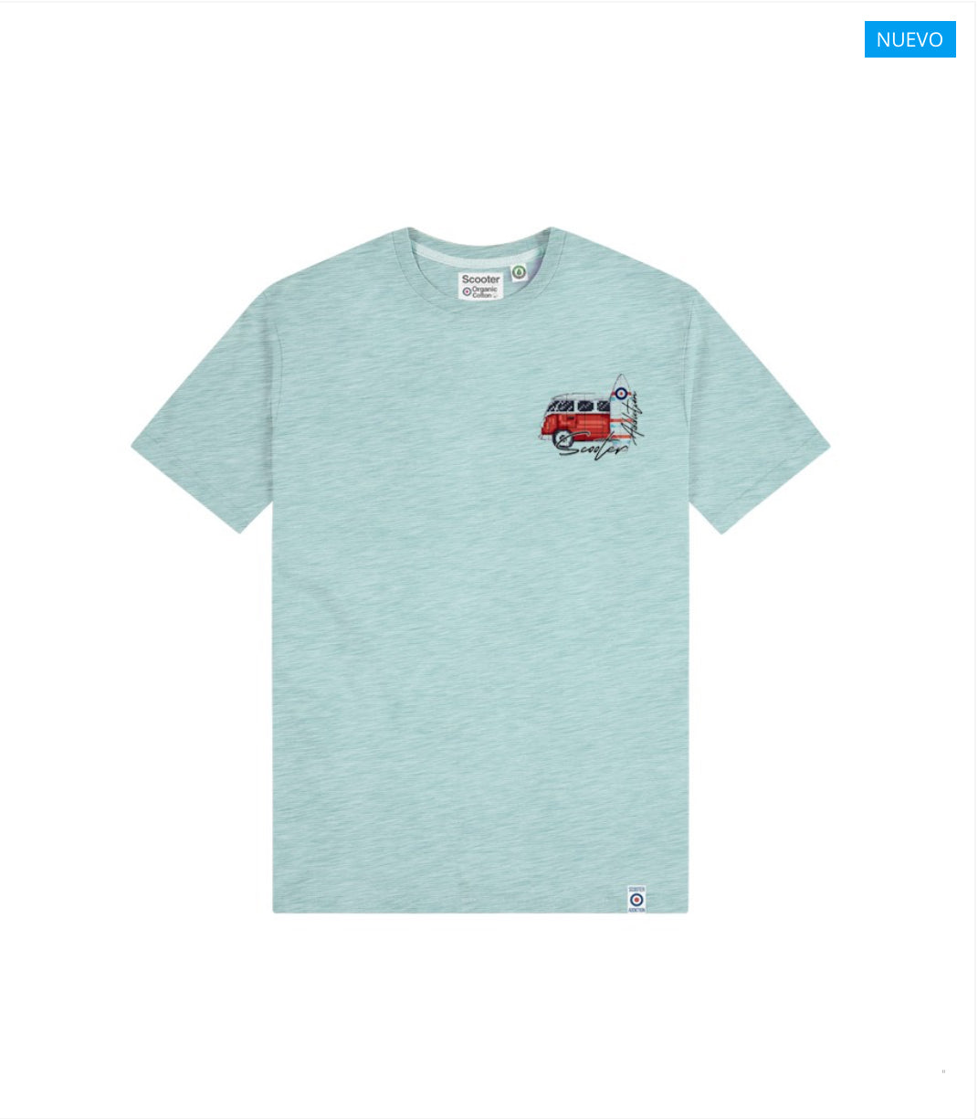 CAMISETA ORGÁNICA PETIT BEACH TURQUESA SCOOTER