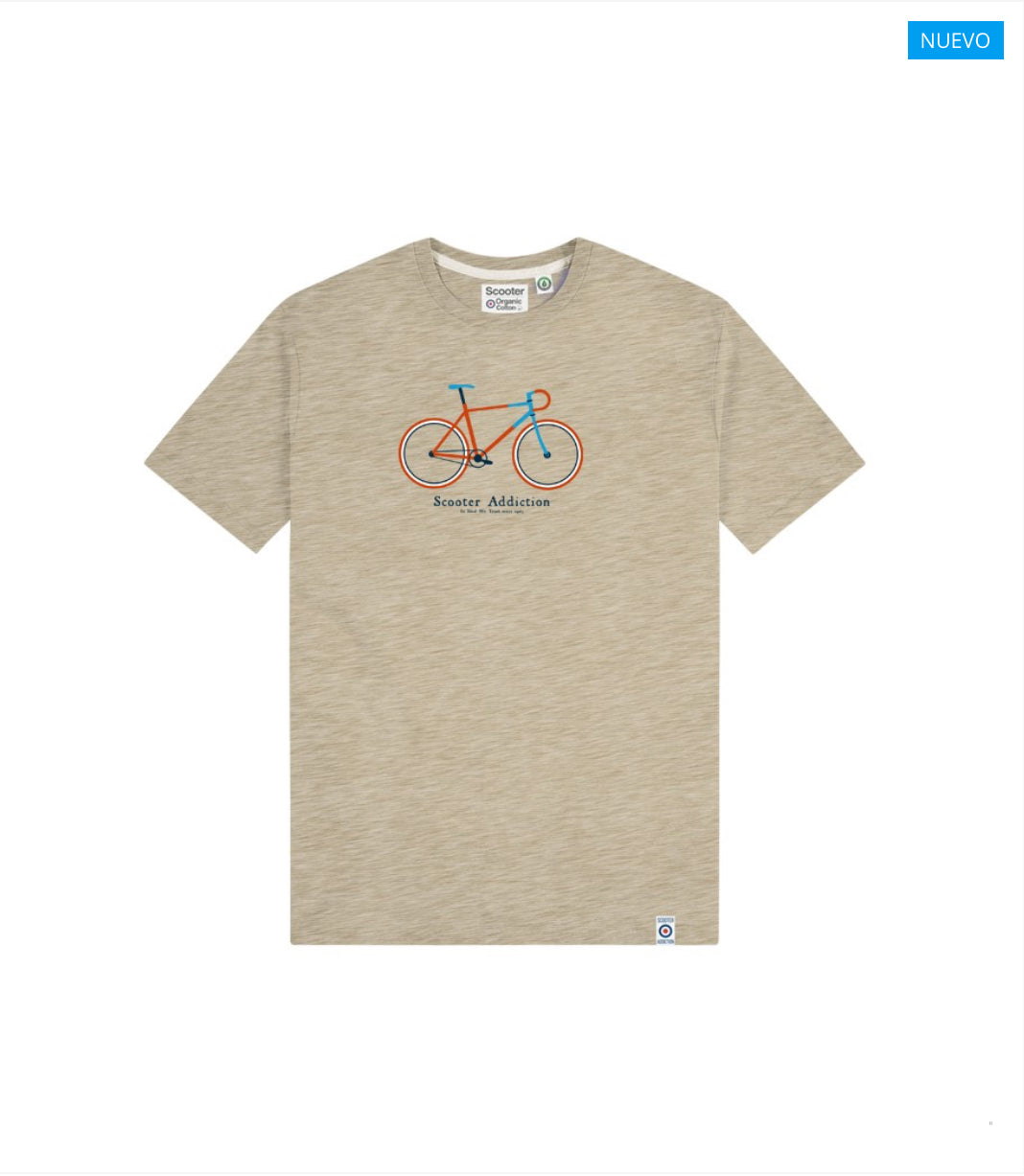 CAMISETA ORGÁNICA COLORBICI BEIGE SCOOTER