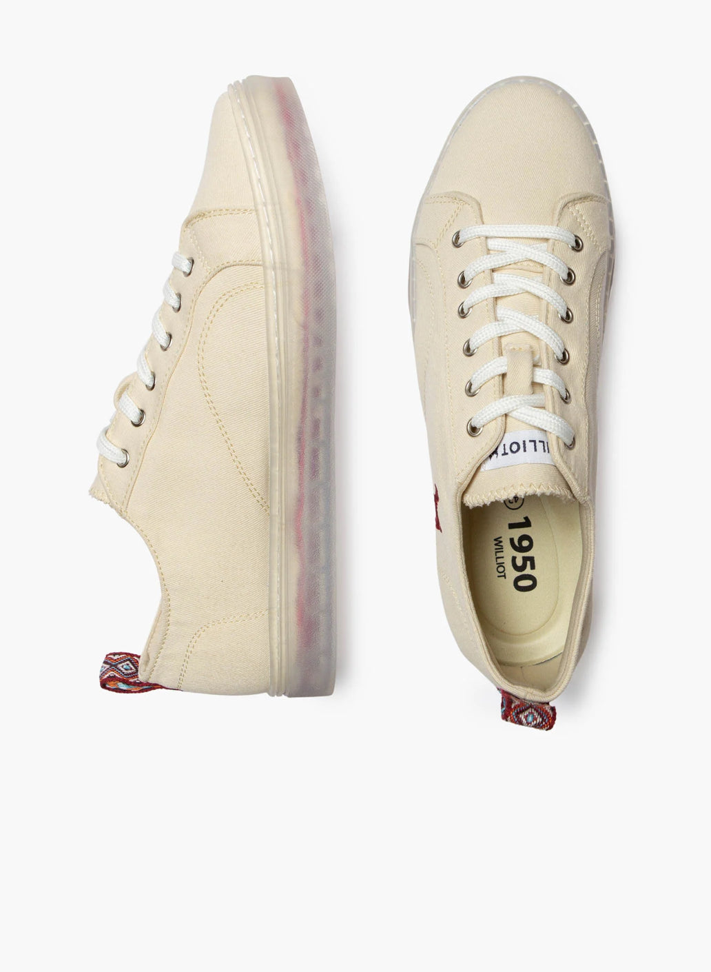 ZAPATILLA LONA ÉTNICA CREMA WILLIOT