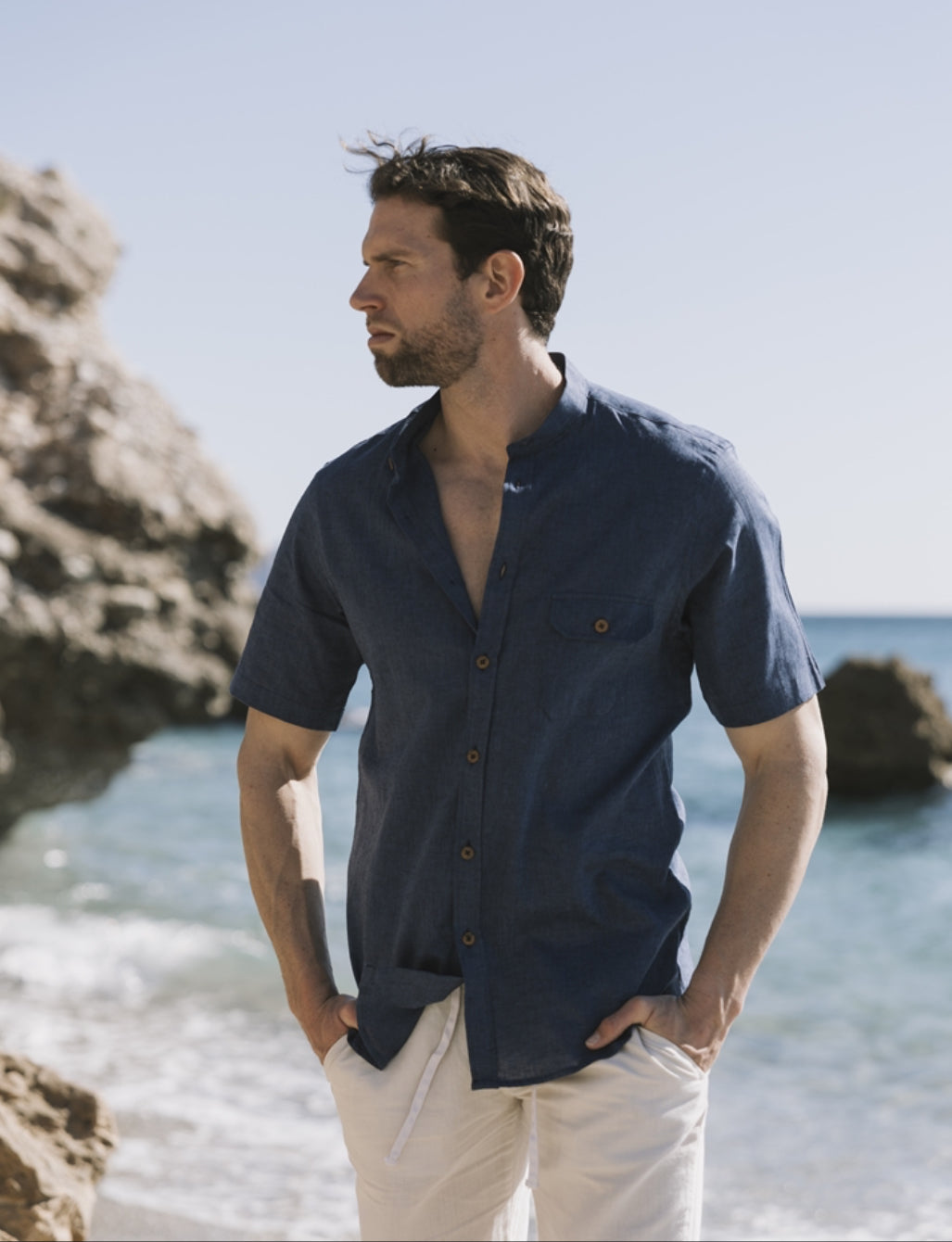 CAMISA C/MAO LINO ALGODÓN URBAN BUTTON