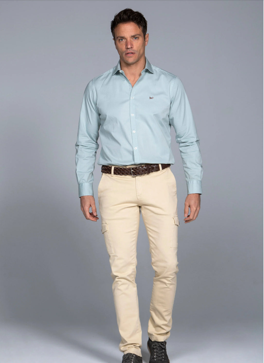 CAMISA GARMENT DYED LAVANDA ALBERT BRANDON