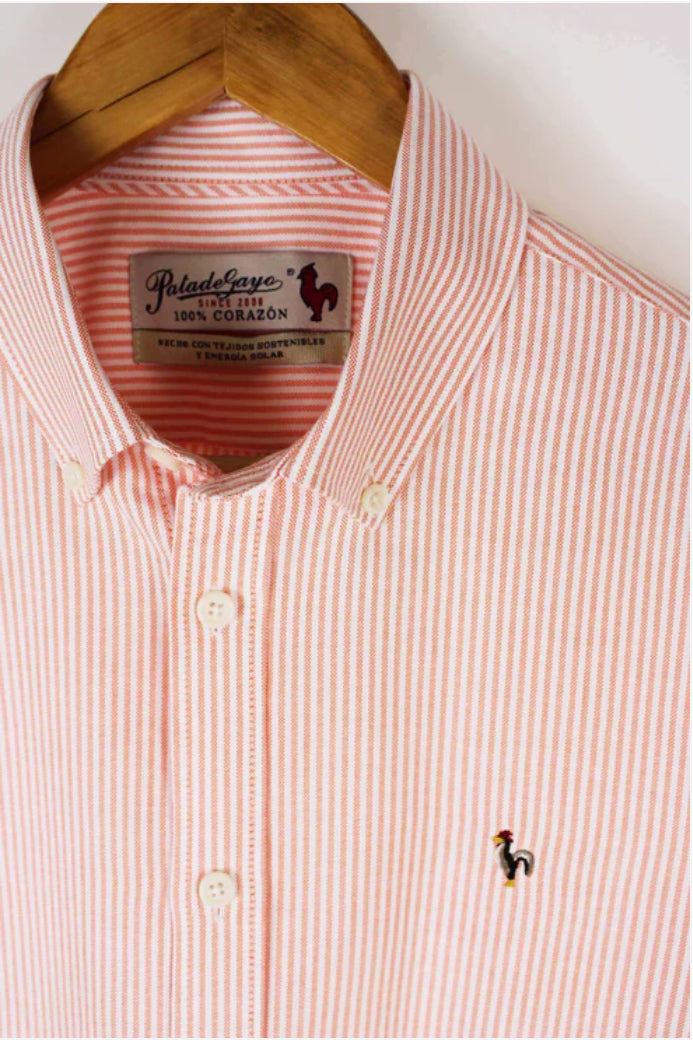 CAMISA OXFORD RAYAS NARANJA PATADEGAYO