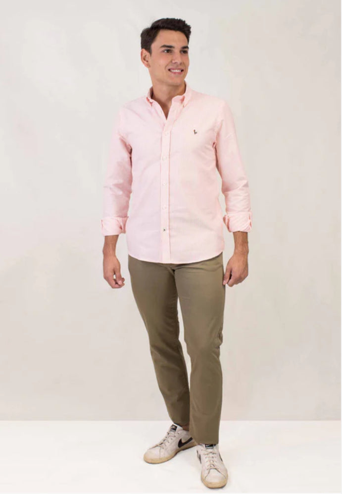 CAMISA OXFORD RAYAS NARANJA PATADEGAYO