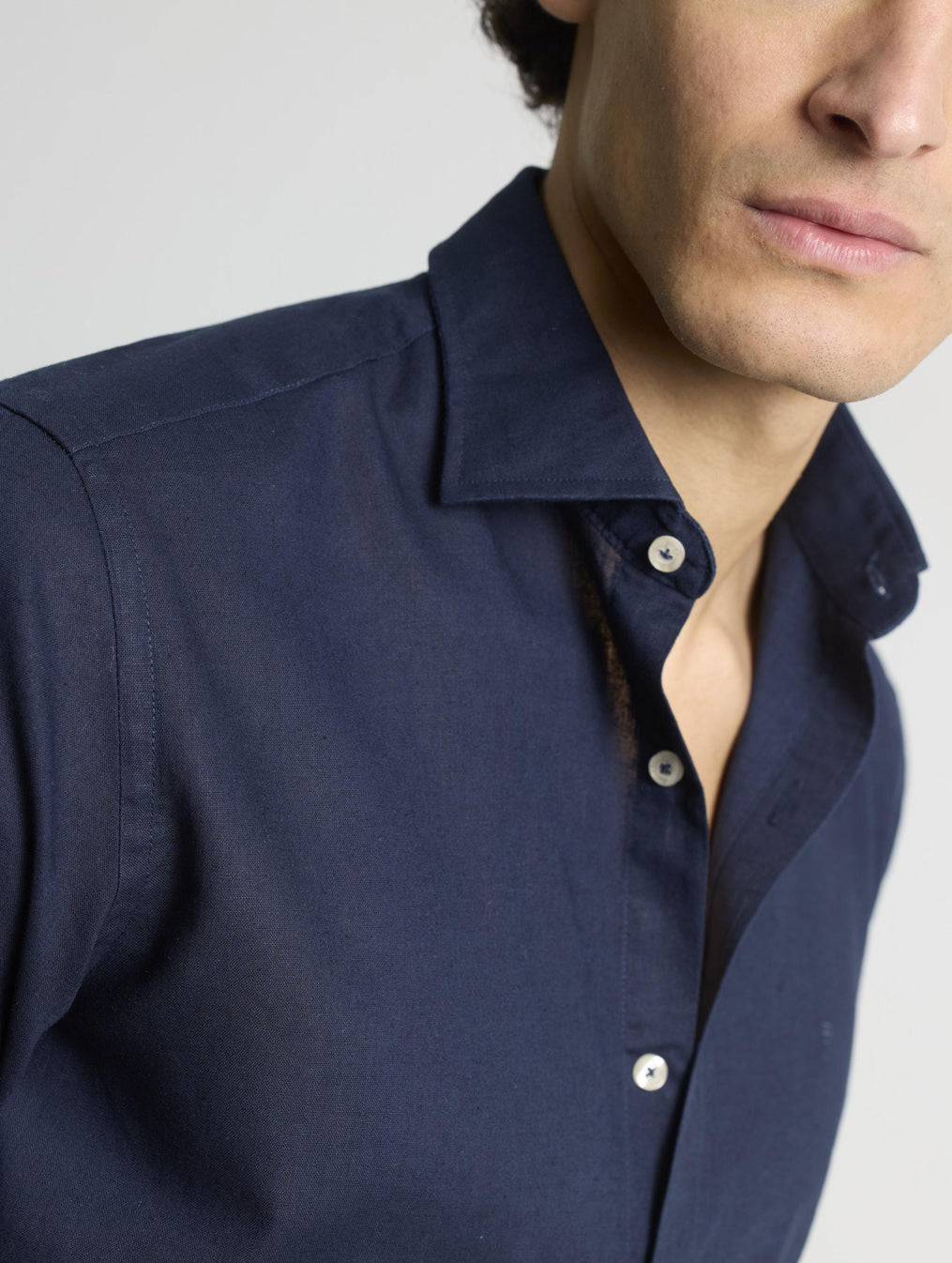 CAMISA LINO CUELLO ITALIANO MARINO PUROEGO