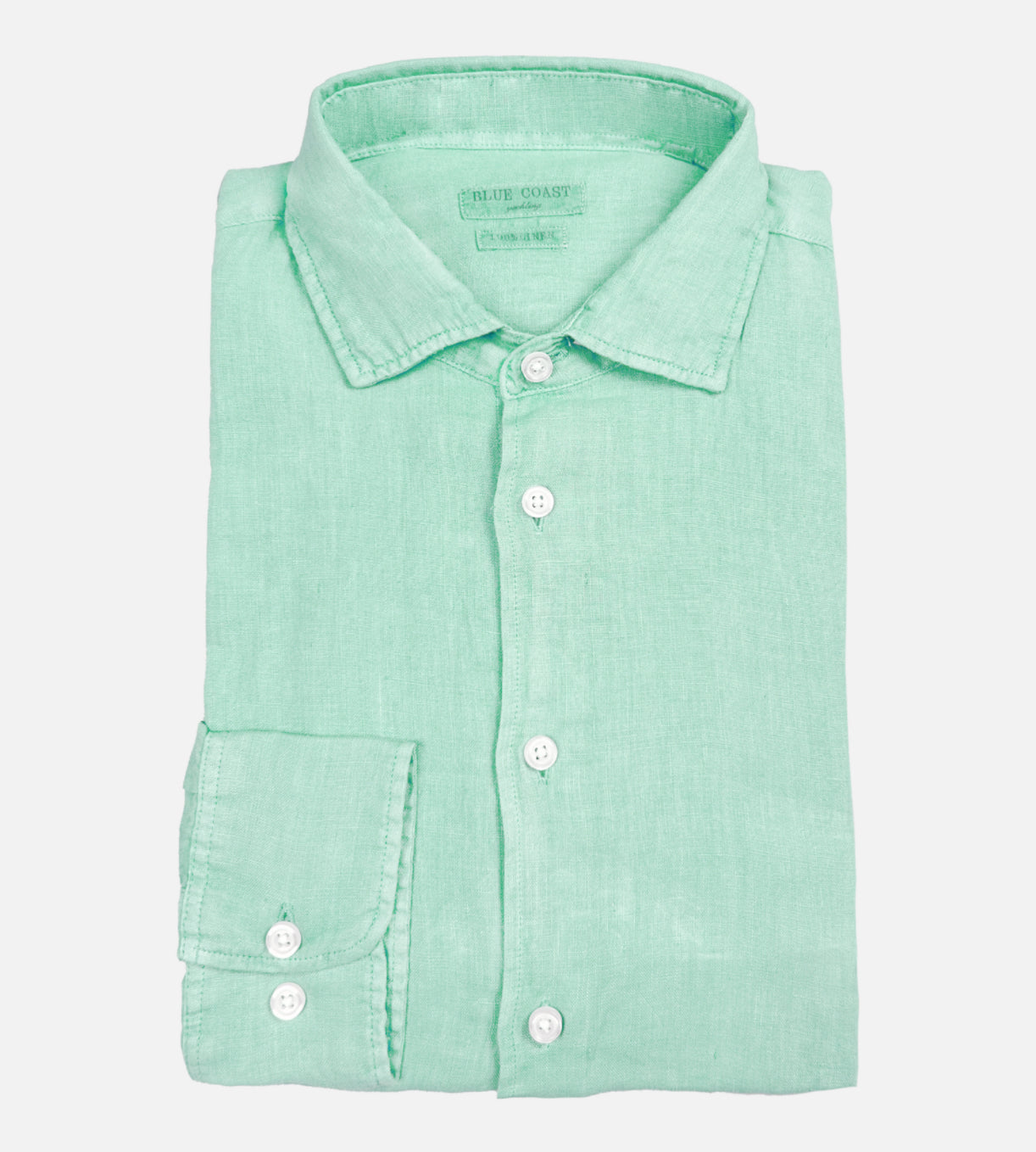 CAMISA LINO CUELLO ITALIANO GARMENT DYED CIELO