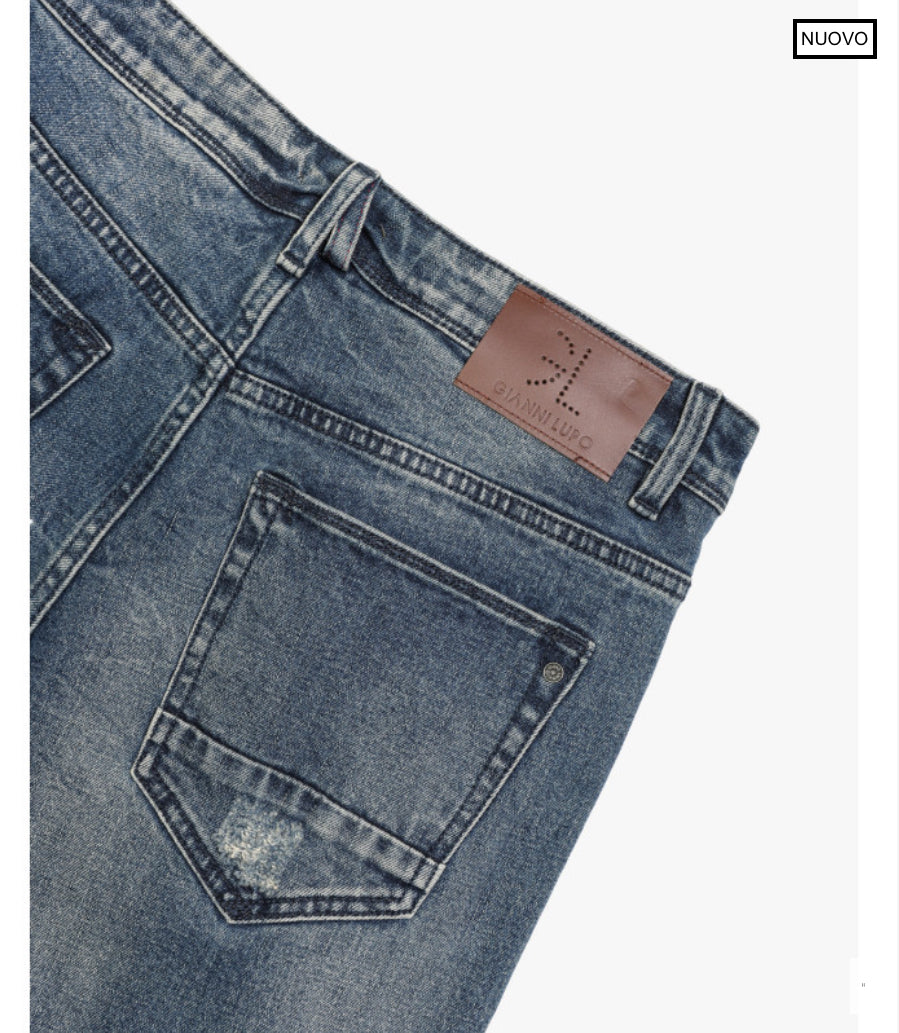 PANTALON TEJANO REGULAR FIT CON ROTOS GIANNI LUPO