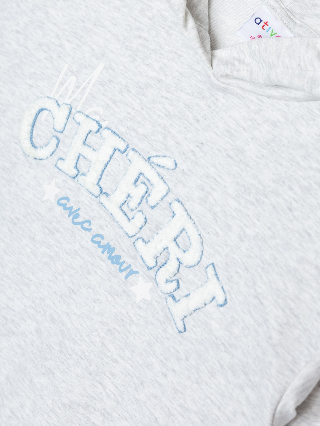 SUDADERA CON CAPUCHA GRIS ATIVO NIÑA