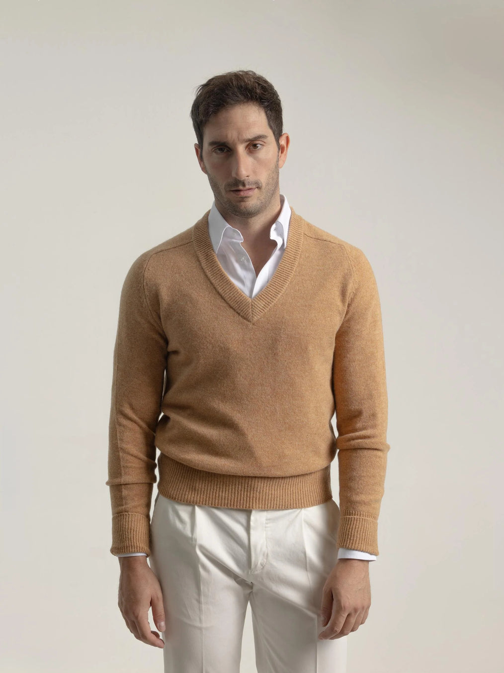 JERSEY CUELLO VINTAGE LANA CAMEL PUROEGO