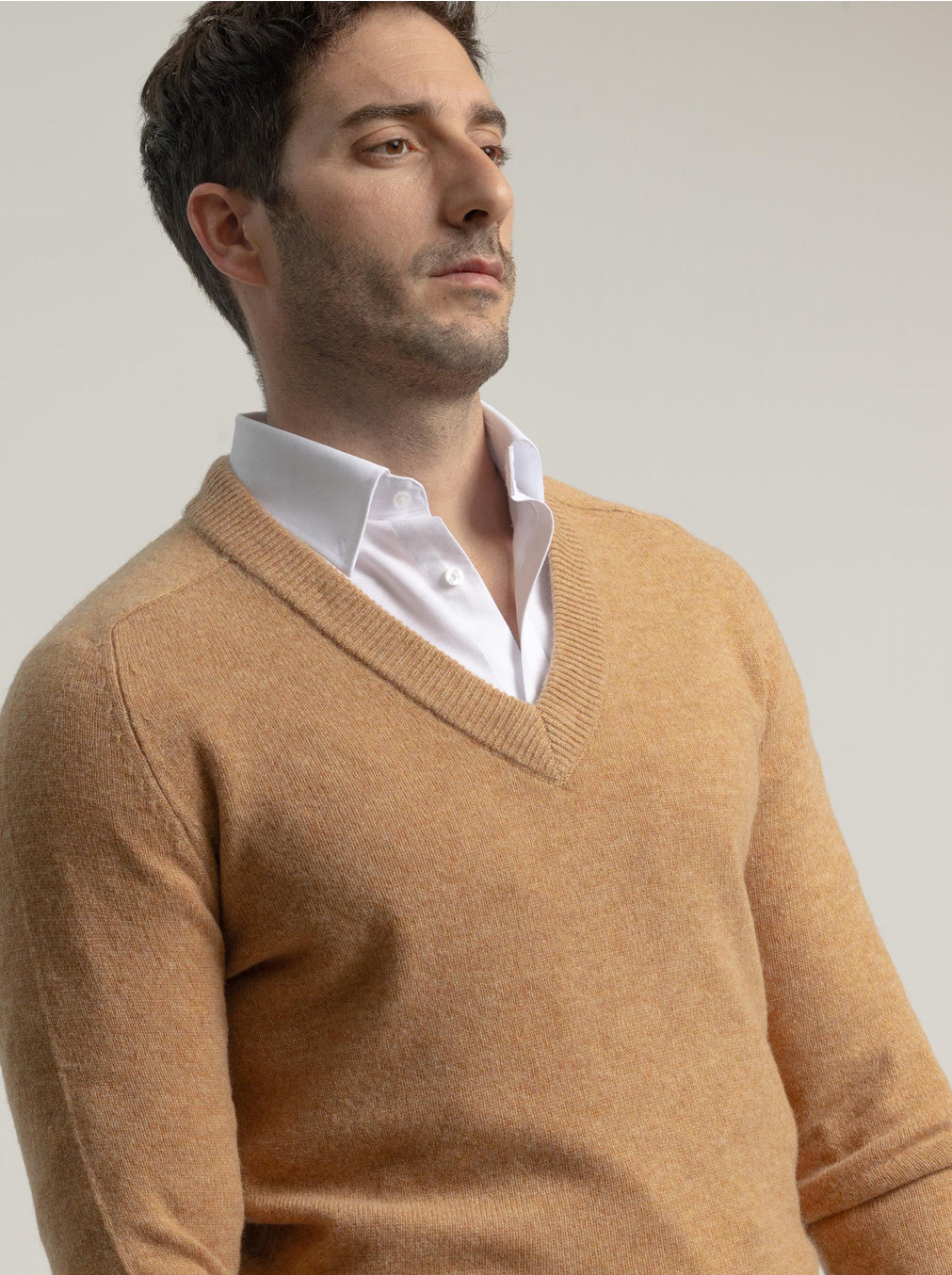 JERSEY CUELLO VINTAGE LANA CAMEL PUROEGO