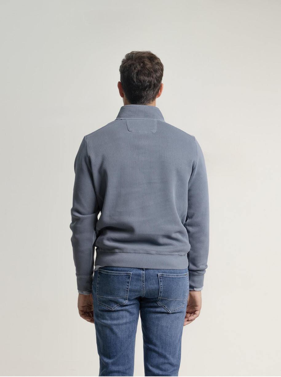 SUDADERA CUELLO CREMALLERA AZUL PUROEGO