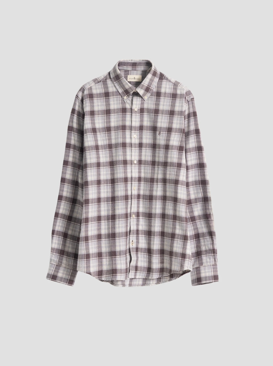 CAMISA CUADRO TARTÁN MARRÓN PUROEGO
