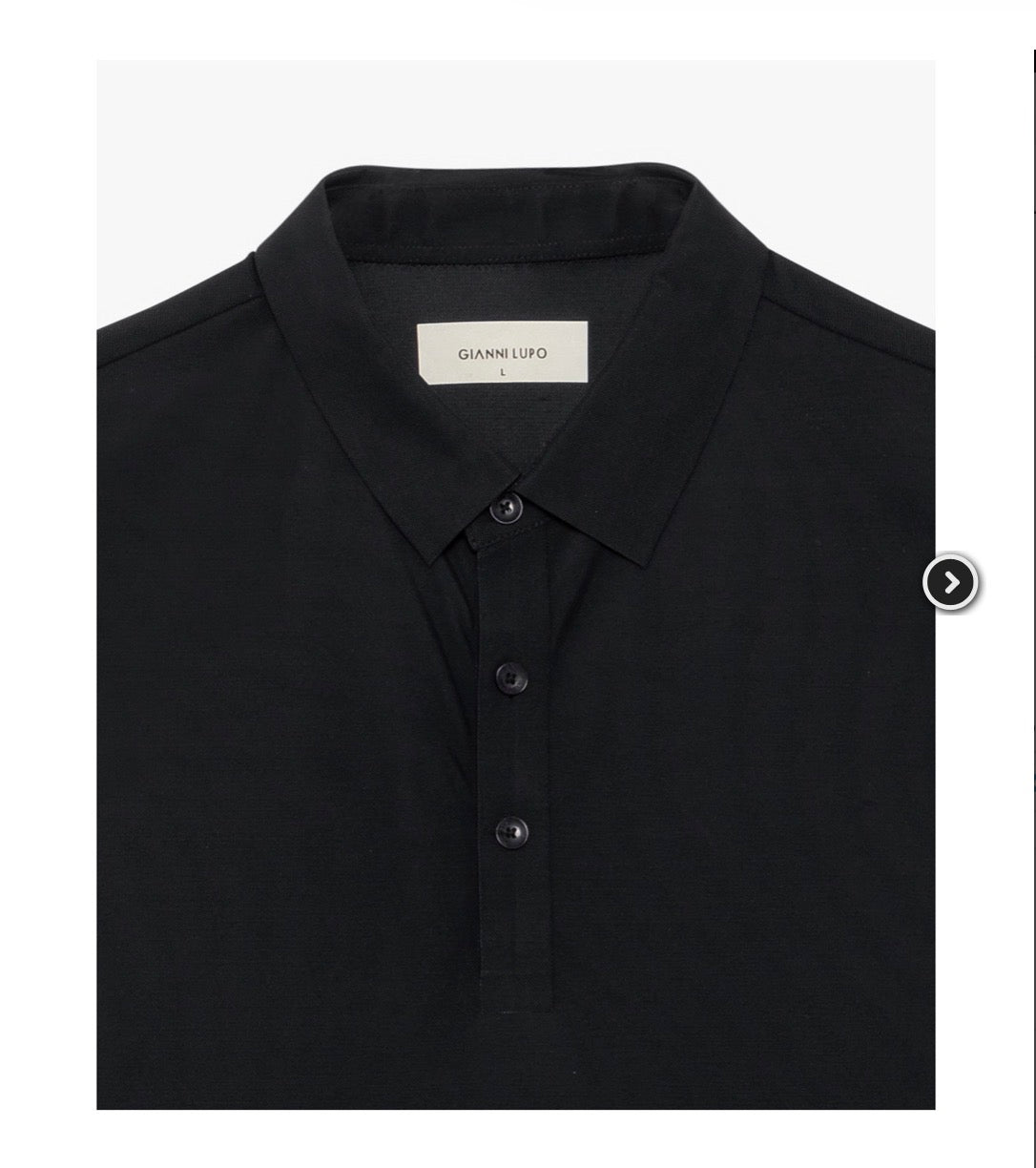POLO SÚPER ELÁSTICO NEGRO GIANNI LUPO