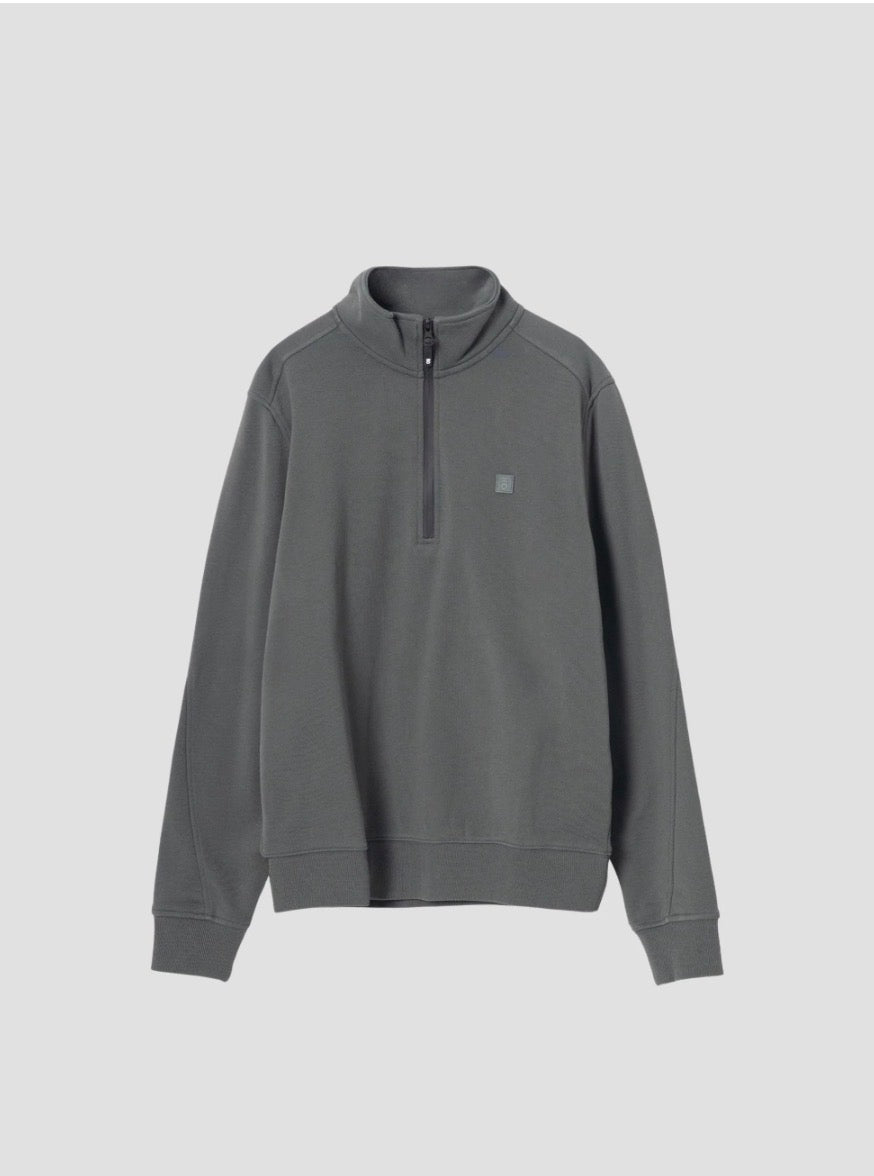 PUROEGO SUDADERA CUELLO MOCK MEDIA CREMALLERA VERDE