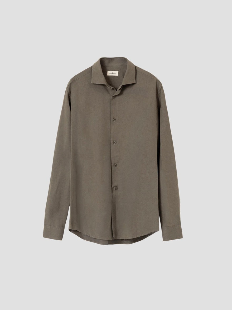 PUROEGO CAMISA TENCEL VERDE MILITAR