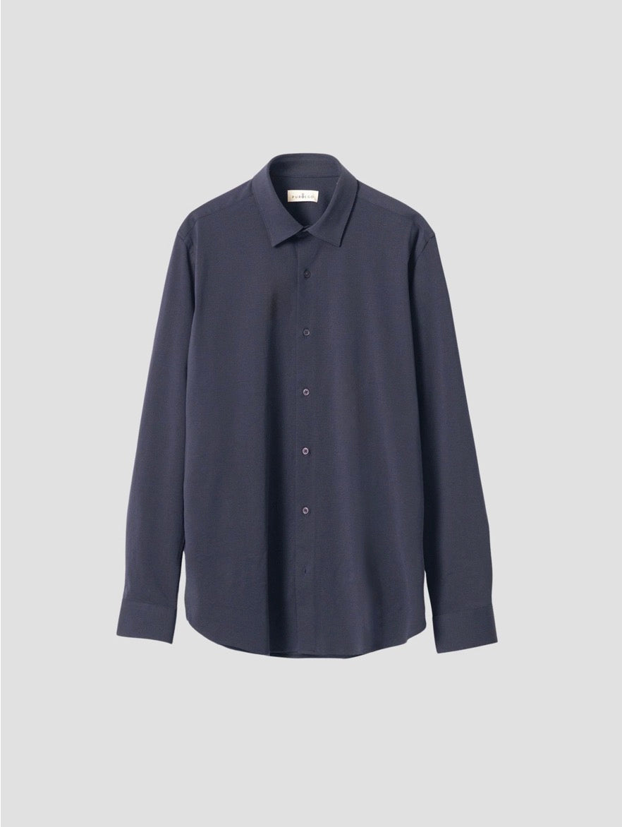PUROEGO CAMISA ALGODÓN AZUL OSCURO