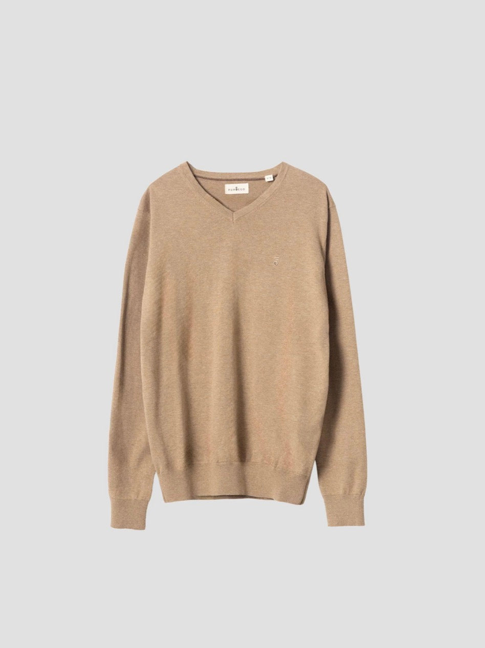 PUROEGO JERSEY CUELLO PICO TOSTADO