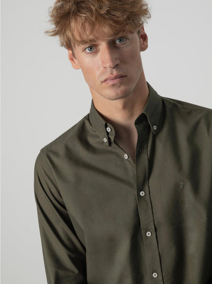 PUROEGO CAMISA OXFORD ALGODÓN VERDE OSCURO