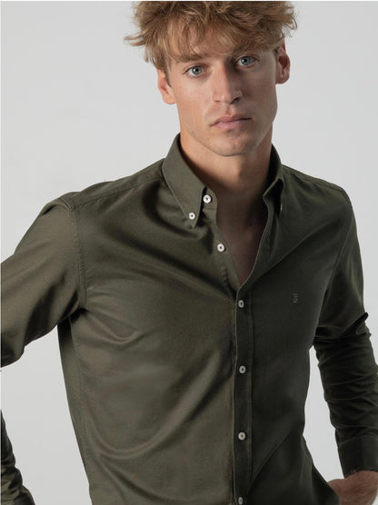 PUROEGO CAMISA OXFORD ALGODÓN VERDE OSCURO