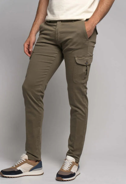 PANTALON CHINO CARGO TAPETA KAKI A LA VAQUERA