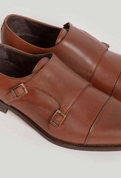 ZAPATO VESTIR HEBILLA MARRON A LA VAQUERA