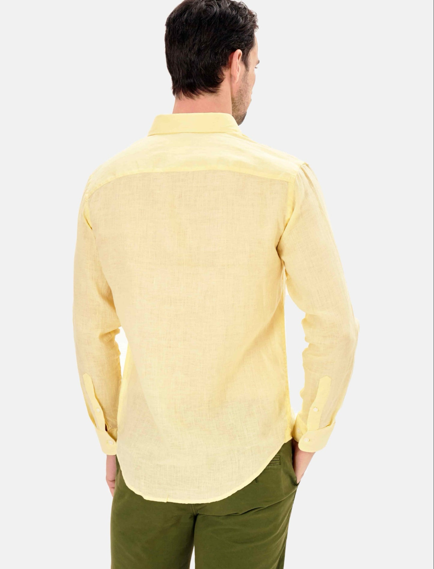 CAMISA LINO CUELLO ITALIANO AMARILLO BLUE COAST