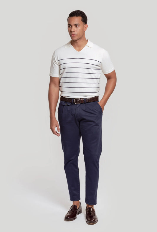 POLO PUNTO RAYA BEIGE A LA VAQUERA