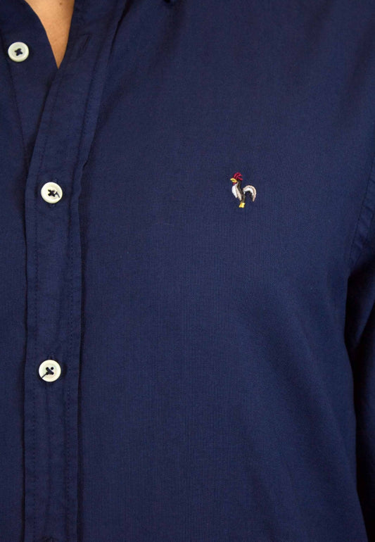 CAMISA OXFORD EFECTO LAVADO AZUL MARINO PATADEGAYO