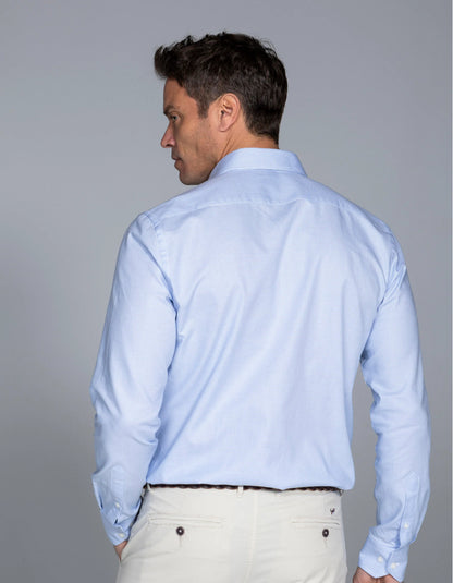 CAMISA MINIOXFORD PATA DE GALLO CELESTE ALBERT BRANDON
