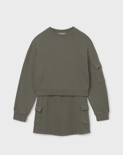 CONJUNTO SUDADERA Y FALDA CARGO CAZA MAYORAL NIÑA