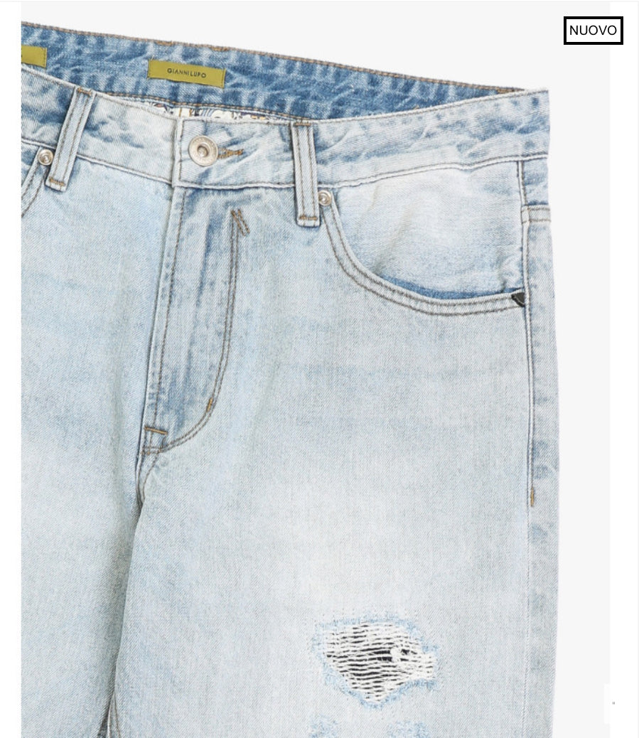 PANTALON TEJANO STRAIGHT FIT ROTO GIANNI LUPO
