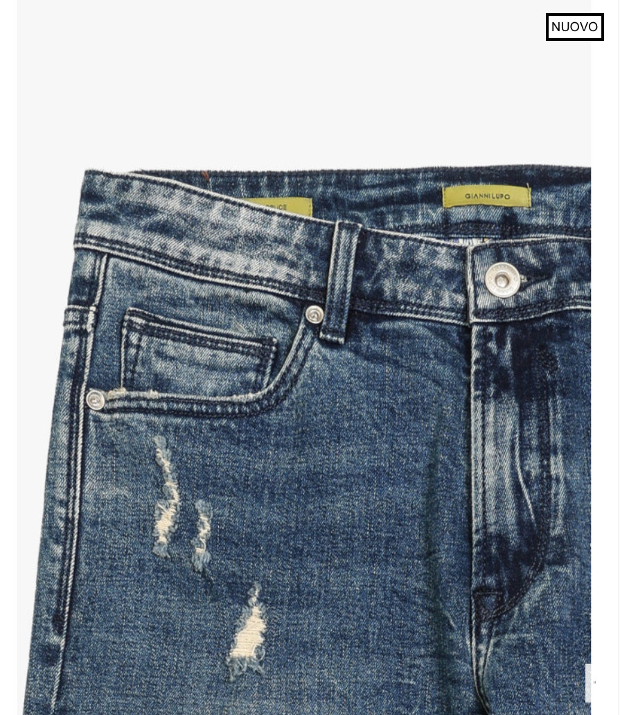 PANTALON TEJANO REGULAR FIT CON ROTOS GIANNI LUPO