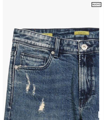 PANTALON TEJANO REGULAR FIT CON ROTOS GIANNI LUPO