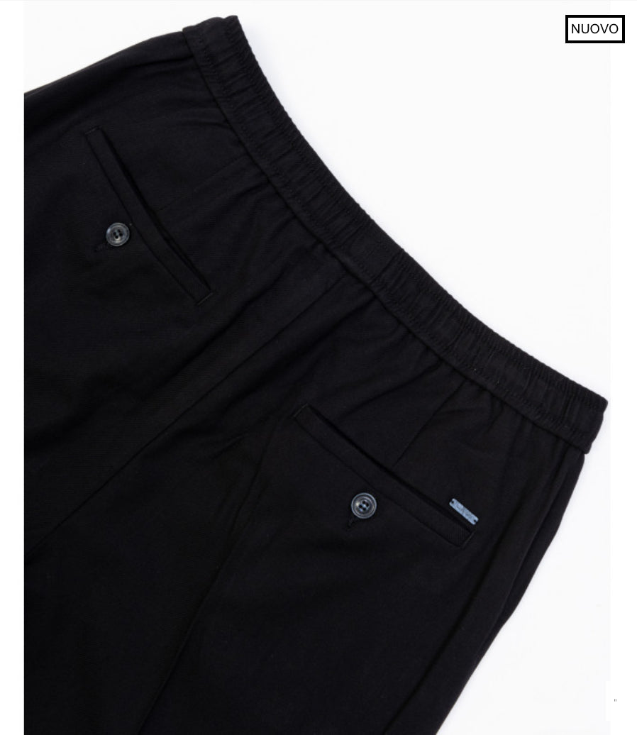 PANTALON JOGGER RELAXED NEGRO CON PINZAS GIANNI LUPO