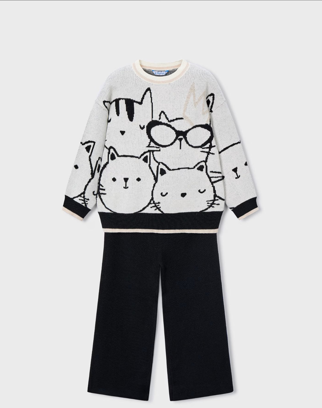 CONJUNTO 4583 JERSEY Y PANTALON PUNTO ESTAMPADO MAYORAL NIÑA