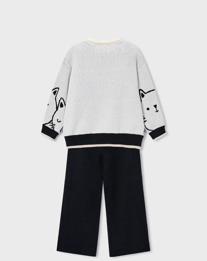 CONJUNTO 4583 JERSEY Y PANTALON PUNTO ESTAMPADO MAYORAL NIÑA