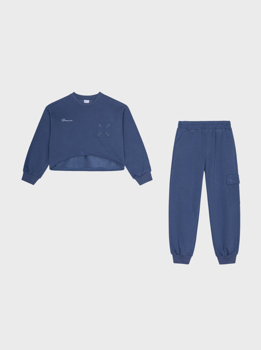 CONJUNTO FELTA DOS PIEZAS AZUL ATIVO NIÑA