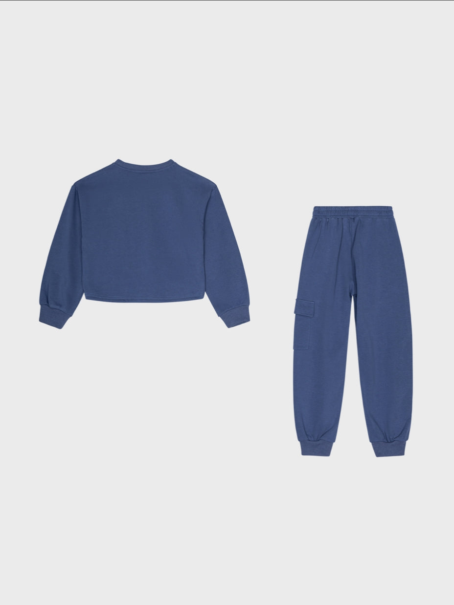 CONJUNTO FELTA DOS PIEZAS AZUL ATIVO NIÑA