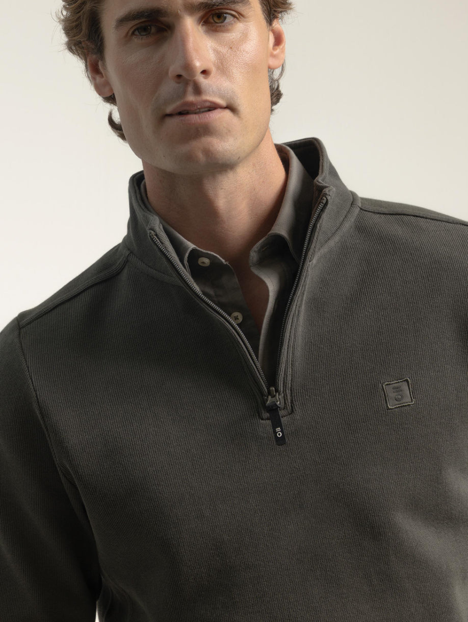SUDADERA CUELLO CREMALLERA VERDE PUROEGO