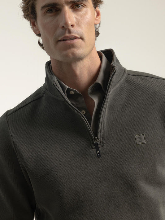SUDADERA CUELLO CREMALLERA VERDE PUROEGO