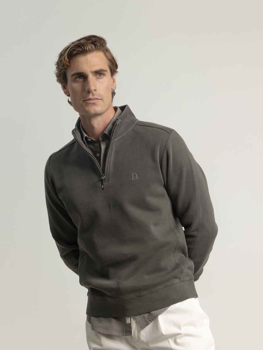 SUDADERA CUELLO CREMALLERA VERDE PUROEGO